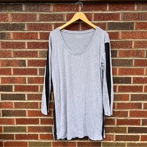 Victoria’s Secret Gray and Black Floral Lace Seam Long Sleeve Pajama Dress